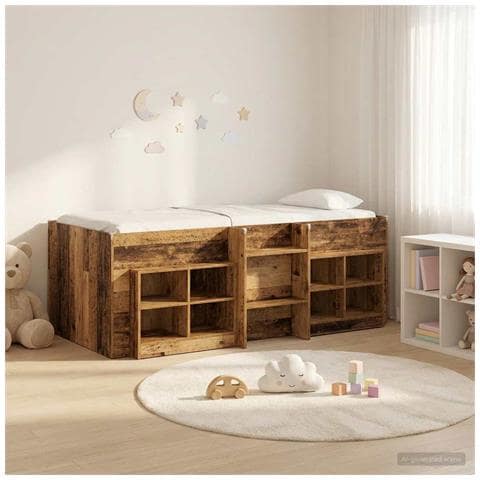 Struttura Letto Loft con Mobile 3 pz Legno antico - Foto 2