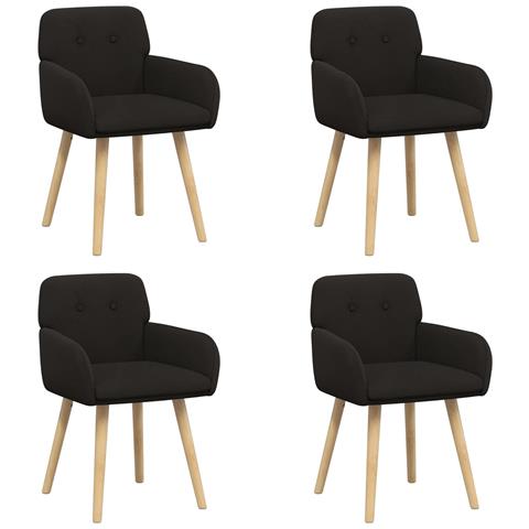 Sedie da pranzo 4 pcs Bouclé Nero 59 x 57 x 85 cm - Foto 1