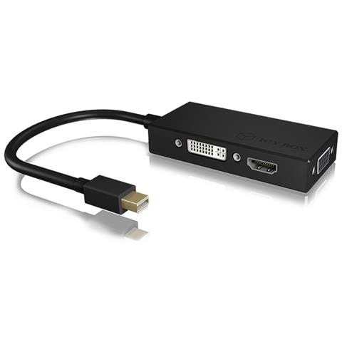 Adattatore 3 in 1 da Mini DisplayPort a Dvi / Hdmi / Vga Colore Nero - Foto 1