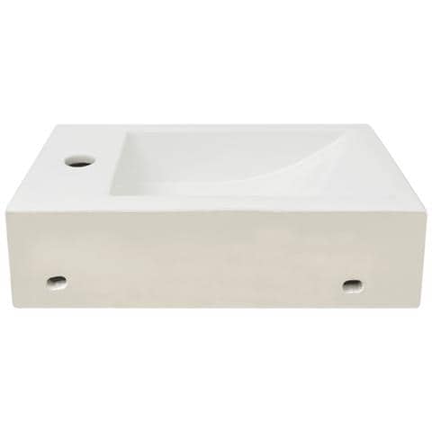Lavandino Con Foro Rubinetto Rettangolare Ceramica 46x25,5x12cm - Foto 5