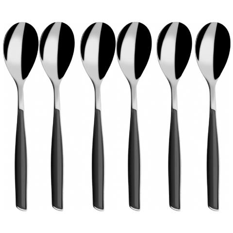 Servizio Posate 6 Pz. Cucchiaino Caffè ""glamour"" Nero - Foto 2