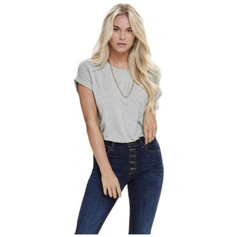 Onlmoster S / s O-neck Top Noos Jrs Light Grey Melange T-shirt Manica Corta Donna Taglia S - Foto 1