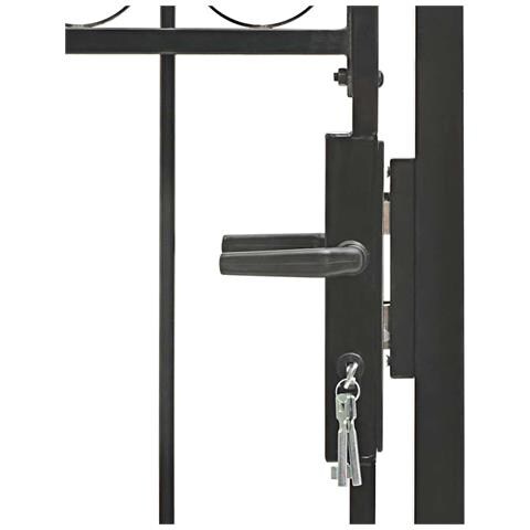 Cancello Per Recinzione Ad Arco In Acciaio 100x175 Cm Nero - Foto 2