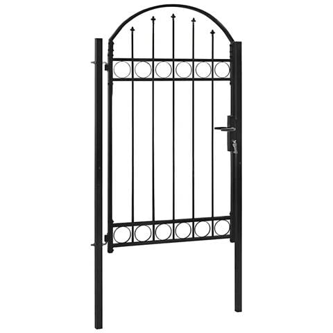 Cancello Per Recinzione Ad Arco In Acciaio 100x175 Cm Nero - Foto 1