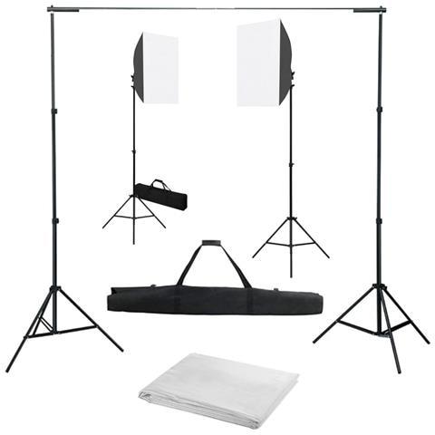 Kit per Studio Fotografico con Luci Softbox e Fondale - Foto 1