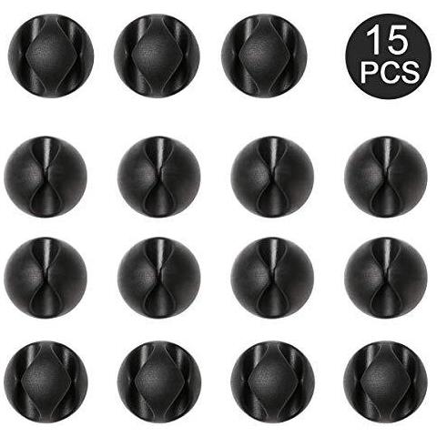 Cable Clips Titolari Ordina Cavi Clip Di Gestione Supporto Del Cavo Desktop Cavo Di Carico Del Cavo Di Gestione Per La Casa Ufficio Auto E Scrivania 15 Pack Nero - Foto 1