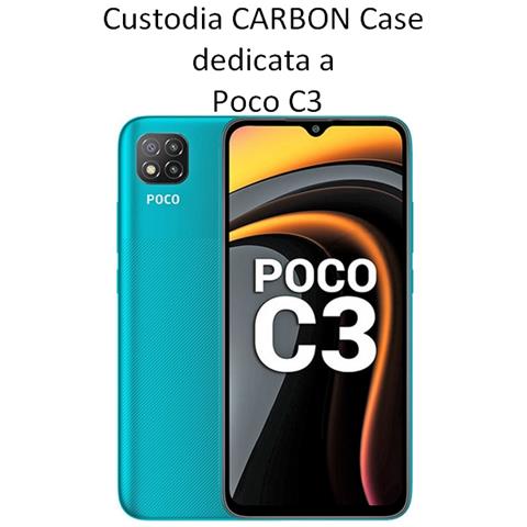 Maxy Custodia B-case Tpu Silicone Cover Case Per Poco C3 Carbon Metal Black - Foto 2