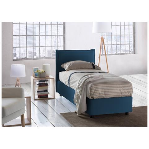 TALAMO ITALIA Letto Singolo Carla Letto Contenitore Con Rivestimento In Tessuto 100% Made In Italy Apertura Frontale Adatto Per Materasso Cm 90x200 Blu JV11543 TALAMO ITALIA Letto Singolo Carla Letto Contenitore Con Rivestimento In Tessuto 100% Made In Italy Apertura Frontale Adatto Per Materasso Cm 90x200 Blu JV11543