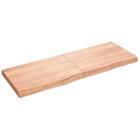 Piano Bagno Marrone 140x50x (2-6) cm Legno Massello Trattato - Foto 1
