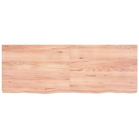 Piano Bagno Marrone 140x50x (2-6) cm Legno Massello Trattato - Foto 8