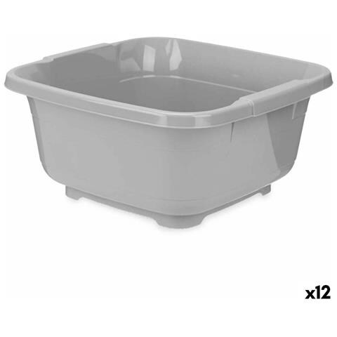 Bacinella Grigio Plastica 11 L (12 Unità) - Foto 1