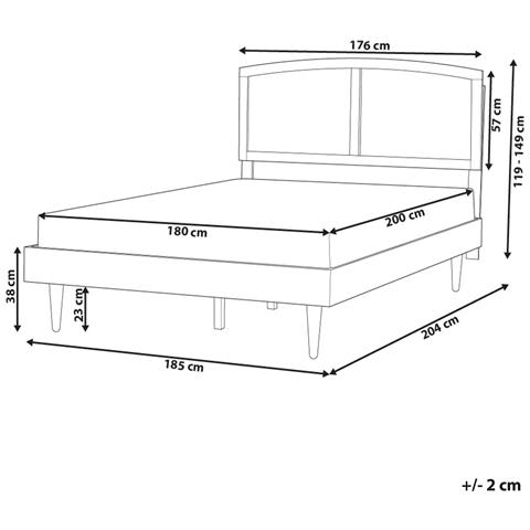 Letto Matrimoniale Legno Chiaro Con Led 180 X 200 Cm Varzy - Foto 8