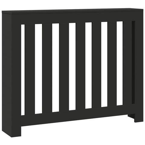 Copertura Termosifone Nera 104x20x82 Cm Legno Multistrato - Foto 2