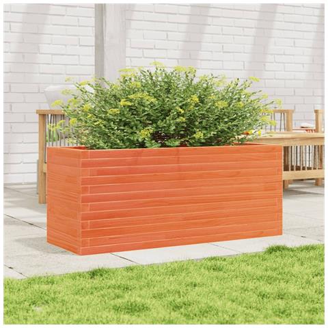 Fioriera Giardino Marrone Cera 110x40x46 Cm Legno Massello Pino - Foto 3