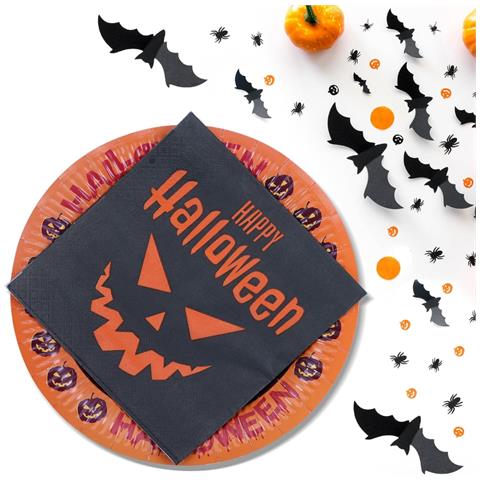 Set Di Piatti E Serviette Monouso Per Halloween - 20 Pezzi Per Festeggiare! - Foto 2