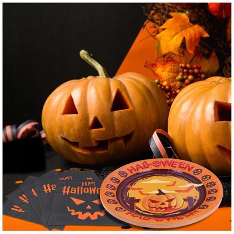 Set Di Piatti E Serviette Monouso Per Halloween - 20 Pezzi Per Festeggiare! - Foto 4