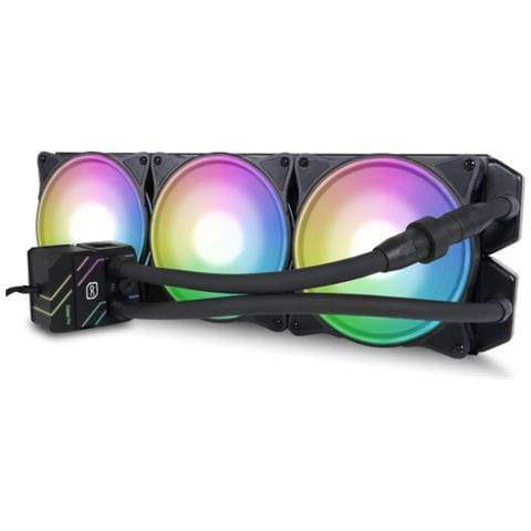 Pro Aurora 420 CPU AIO Processore Kit di raffreddamento a liquido 14 cm Nero, Bianco - Foto 1