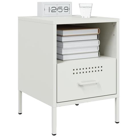 Comodini 2 Pz Bianchi 36x39x50,5 Cm In Acciaio - Foto 3