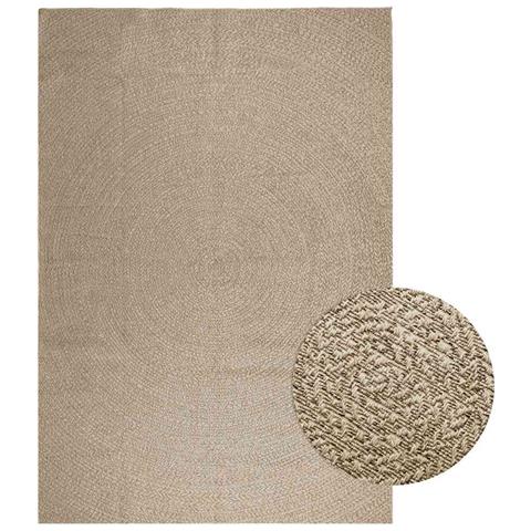 Tappeto Zizur Beige 240x340 Cm Aspetto Iuta Interni Ed Esterni - Foto 1