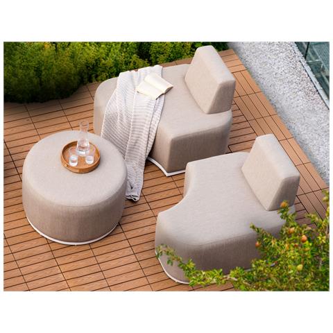 Set Da Giardino Con Tavolo 2 Posti Fabro Tessuto Beige - Foto 1