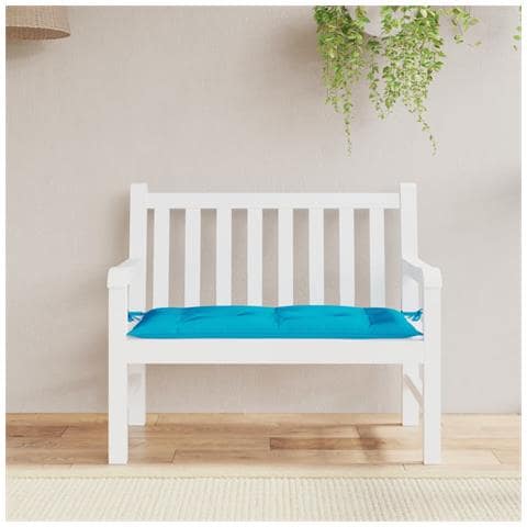 Cuscino Per Panca Azzurro 100x50x7 Cm In Tessuto Oxford - Foto 3