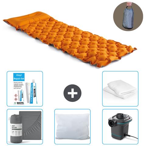 Set Materassino Gonfiabile - 191x71x11 Cm - Oranje - Include Accessori Coordinati Cb10 - Foto 1