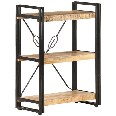Lusso Casadino - Libreria A 3 Ripiani 60x30x80 Cm In Legno Massello Di Mango - Foto 2