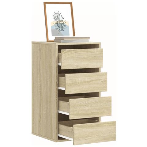 Lusso Casadino -  Cassettiera Angolare Rovere Sonoma 40x41x76cm Legno Multistrato - Foto 8