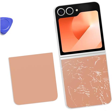 Vetro Posteriore Inferiore Per Samsung Galaxy Z Flip 6 Originale, Rose Clair - Foto 4