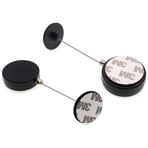 Bobina Per Cavo Retrattile - Nero, 1 M, Fibbia Di Blocco E Cappuccio In Ferro (confezione Da 2) - Foto 1