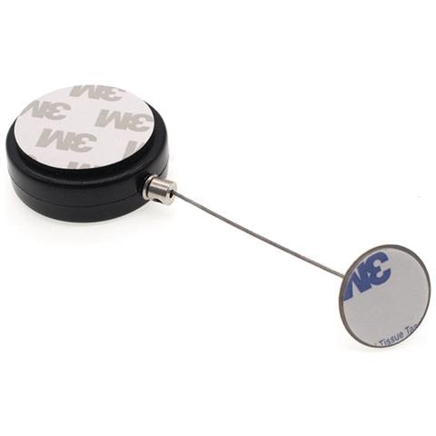 Bobina Per Cavo Retrattile - Nero, 1 M, Fibbia Di Blocco E Cappuccio In Ferro (confezione Da 2) - Foto 2