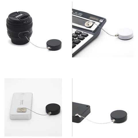 Bobina Per Cavo Retrattile - Nero, 1 M, Fibbia Di Blocco E Cappuccio In Ferro (confezione Da 2) - Foto 4