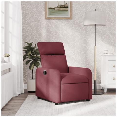 Poltrona Reclinabile in Tessuto Rosso Vino - Foto 2