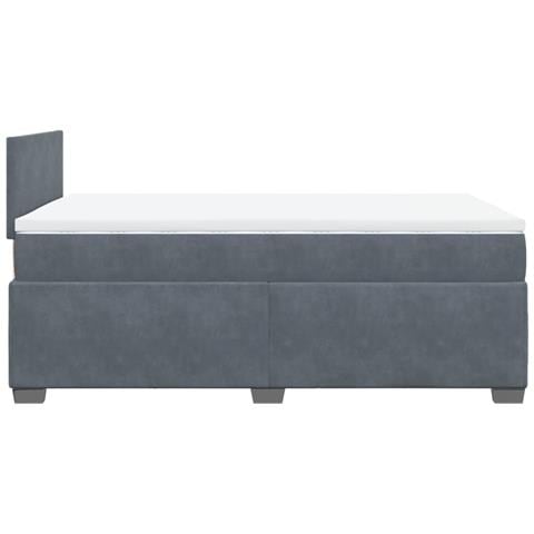 Giroletto a Molle con Materasso Grigio Scuro 120x190 cm Velluto - Foto 9