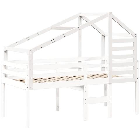 Tetto Per Letto Bambini Bianco 188x82x113cm Legno Massello Pino - Foto 2