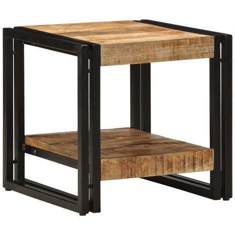 Tavolino da caffè 40x50x38 cm in legno massello grezzo di mango - Foto 1