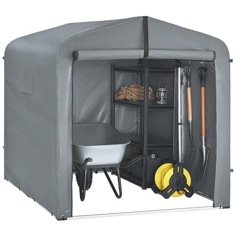 Capanno Da Giardino Impermeabile Grigio Per Auto, Moto E Biciclette - Foto 1