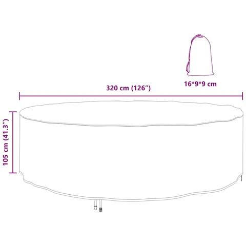 Copertura per mobili da esterno 320 x 320 x 105 cm Tessuto 210D - Foto 9