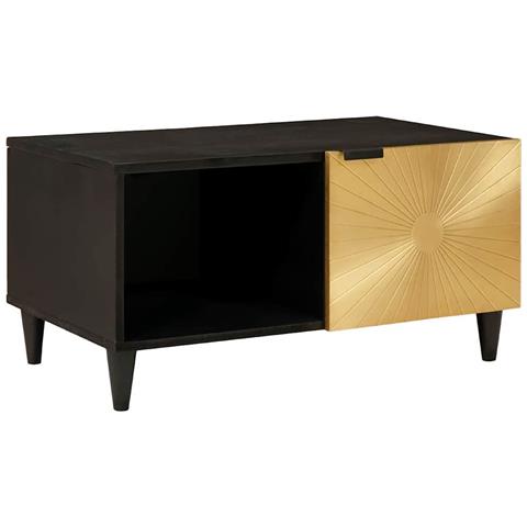 Tavolino da salotto Nero e Oro 80 x 50 x 40 cm - Foto 1