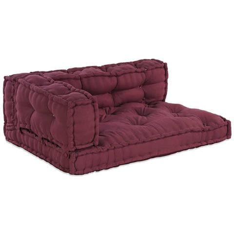 Cuscino per Divano Pallet 3 pcs Bordeaux Tessuto - Foto 1