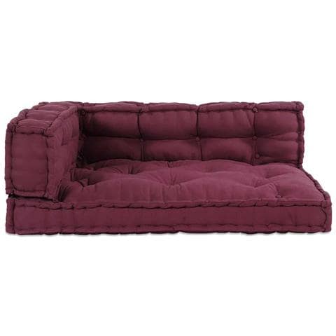 Cuscino per Divano Pallet 3 pcs Bordeaux Tessuto - Foto 2