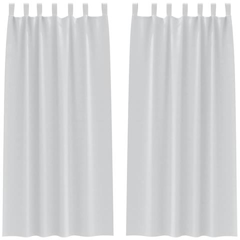 Tende con tende 2 pcs Grigio Chiaro 245x140cm Poliestere - Foto 1