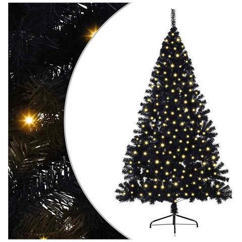 Albero di Natale artificiale con luci integrate Nero 210 cm PVC - Foto 1