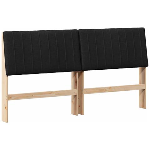 Testiera imbottita Nero 200 cm Pino massello - Foto 1