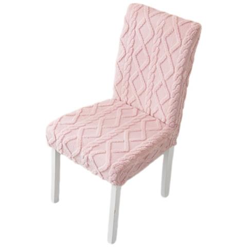 Coprisedia In Peluche Ispessito - Fodera Elasticizzata Per Sedia Da Pranzo All-inclusive Pink - Foto 1