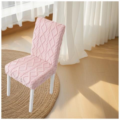 Coprisedia In Peluche Ispessito - Fodera Elasticizzata Per Sedia Da Pranzo All-inclusive Pink - Foto 2