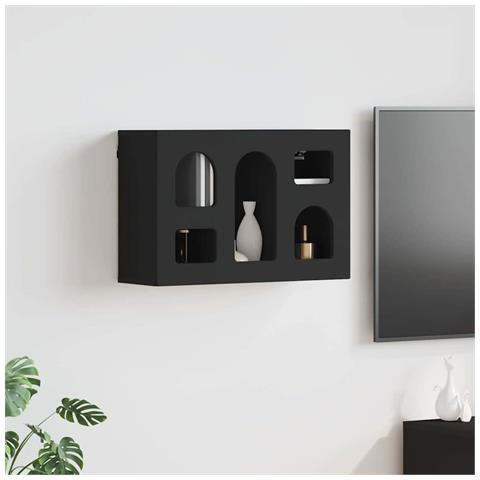 Armadio pensile Nero 60 x 20 x 40 cm Legno multistrato - Foto 2