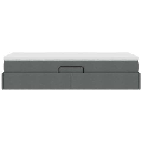 Letto con contenitore e materasso Grigio scuro 100 x 200 cm - Foto 9