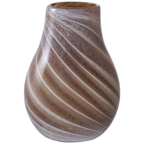 Vaso In Vetro Marrone Con Motivo A Spirale Ø16×h23 Cm - Foto 1