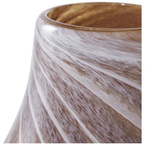 Vaso In Vetro Marrone Con Motivo A Spirale Ø16×h23 Cm - Foto 2